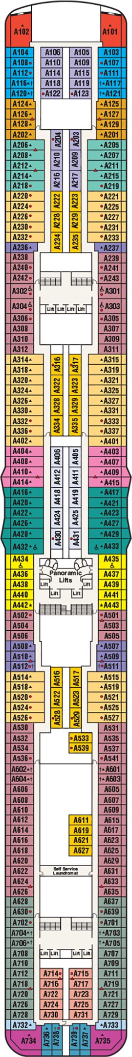 Royal Princess Deck 12 - Aloha  deck plan