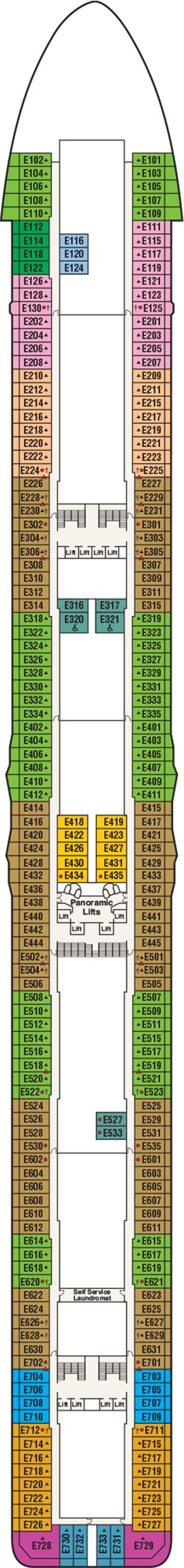Royal Princess Deck 8 - Emerald deck plan