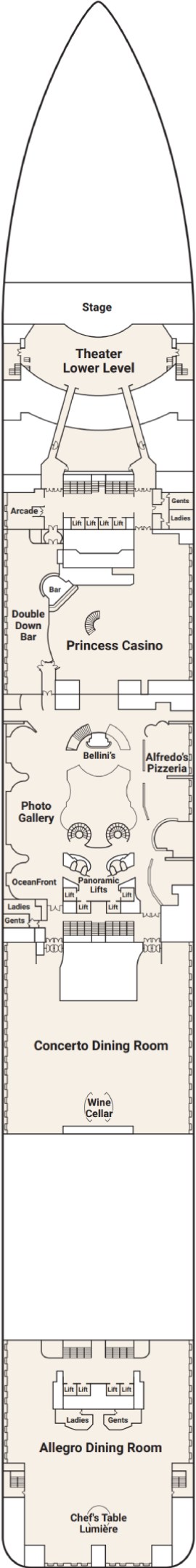 Royal Princess Deck 6 - Fiesta deck plan