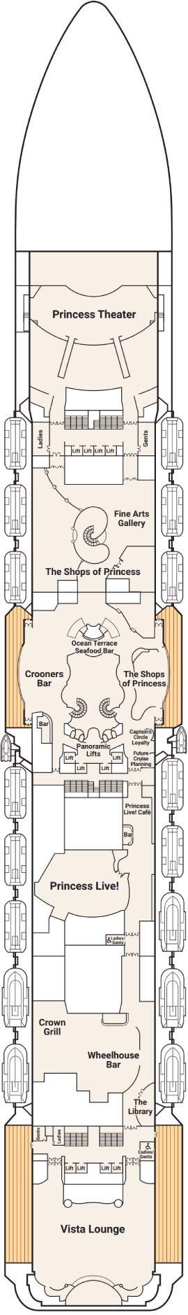 Royal Princess Deck 7 - Promenade deck plan