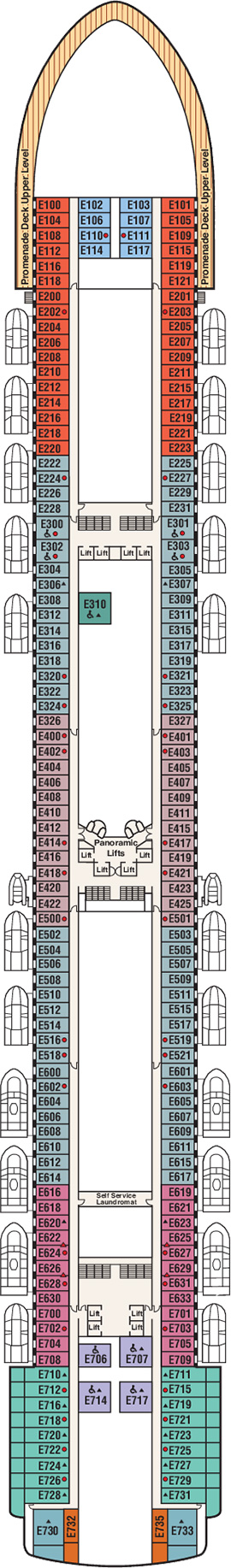 Sapphire Princess Deck 8 - Emerald Deck deck plan