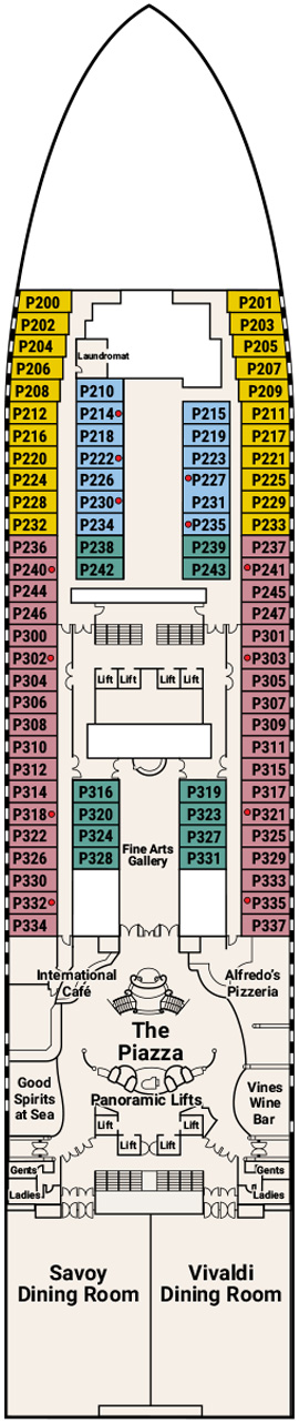Sapphire Princess Deck 5 - Plaza Deck deck plan