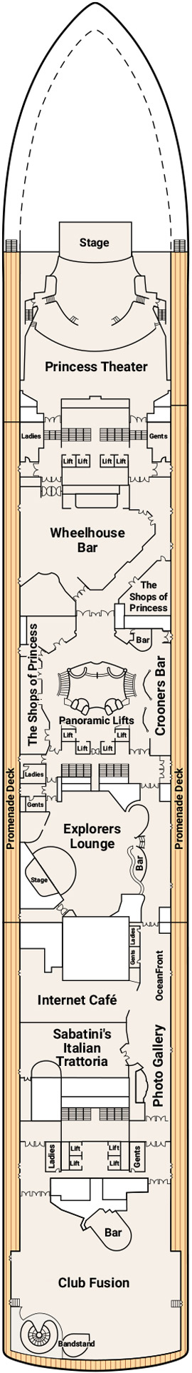 Sapphire Princess Deck 7 - Promenade Deck deck plan