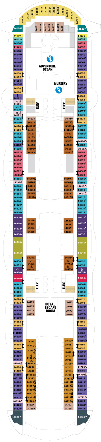 Oasis of the Seas Deck 14 deck plan