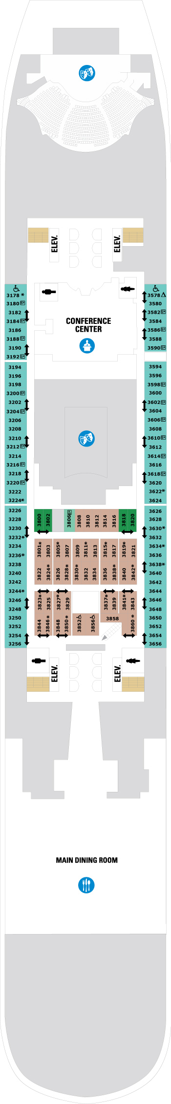 Oasis of the Seas Deck 3 deck plan