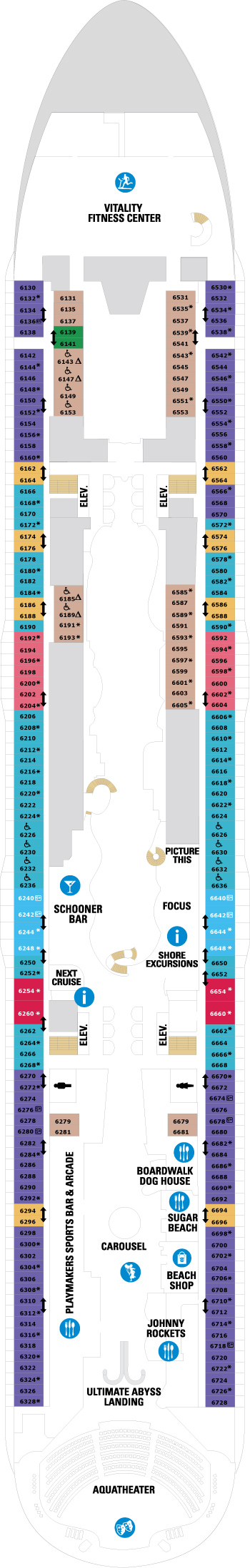 Oasis of the Seas Deck 6 deck plan