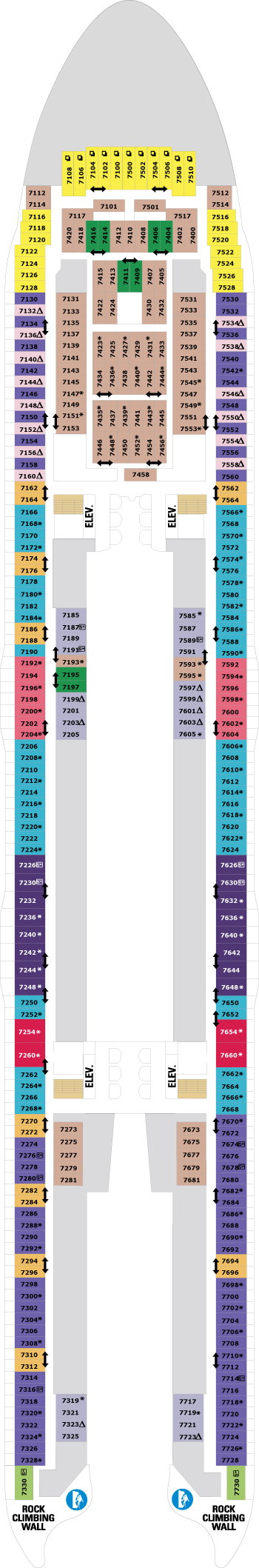 Oasis of the Seas Deck 7 deck plan