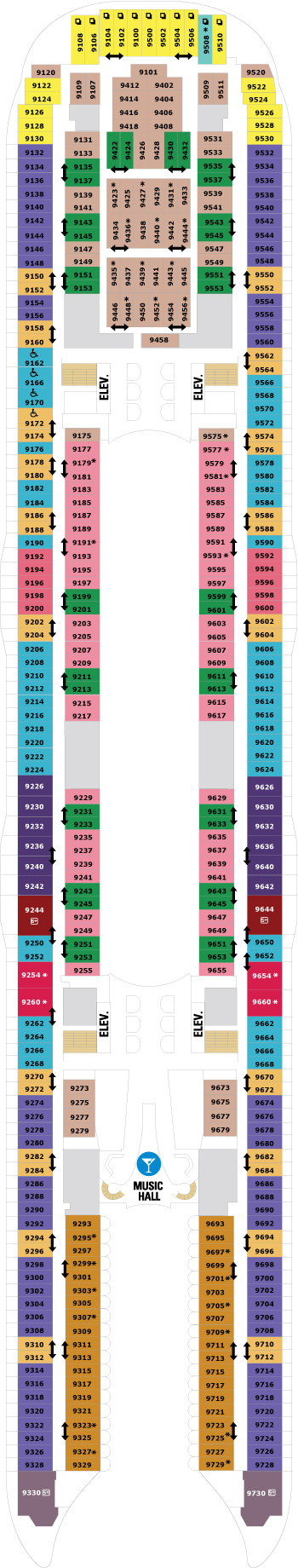 Oasis of the Seas Deck 9 deck plan