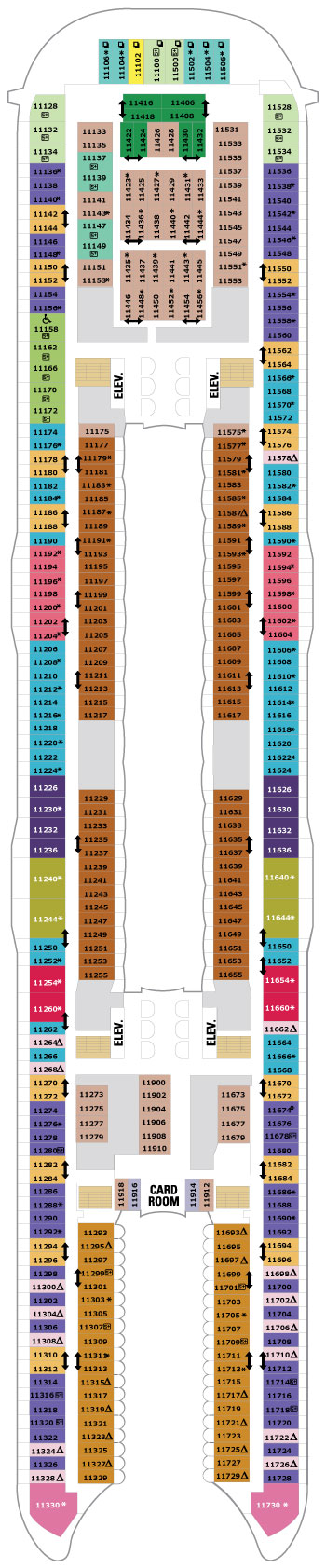 Oasis of the Seas Deck 11 deck plan