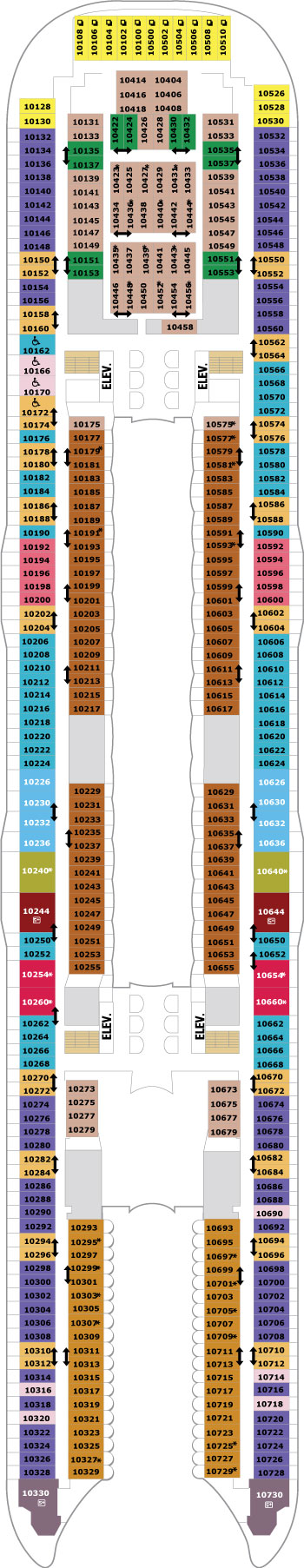 Oasis of the Seas Deck 10 deck plan