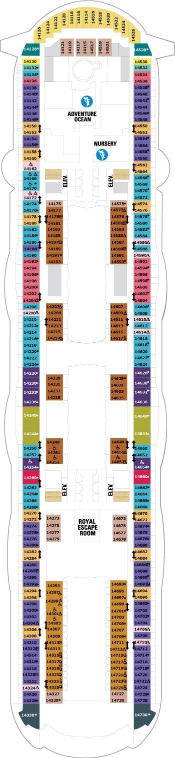 Oasis of the Seas Deck 14 deck plan