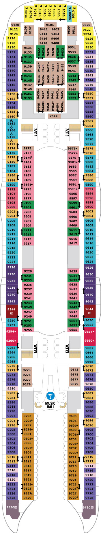 Oasis of the Seas Deck 9 deck plan