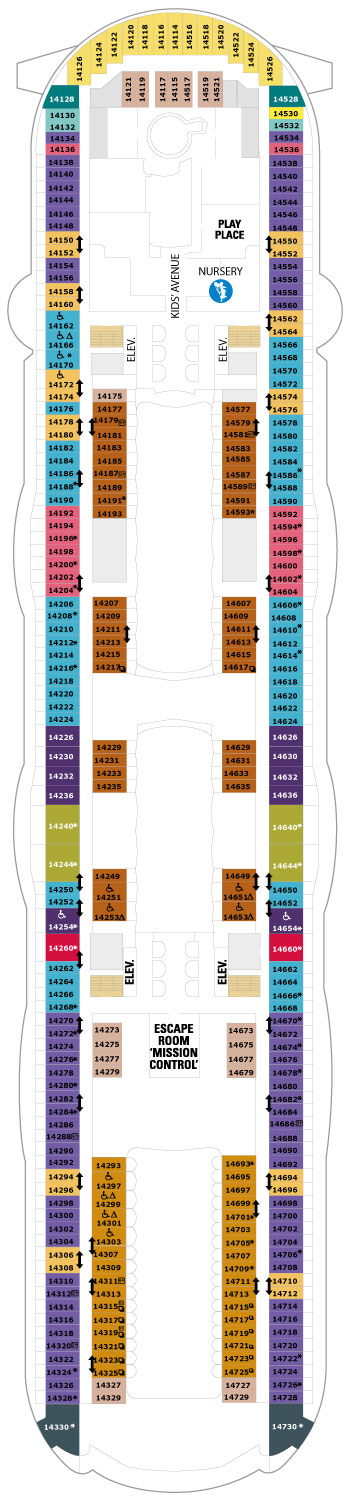 Allure of the Seas Deck 14 deck plan