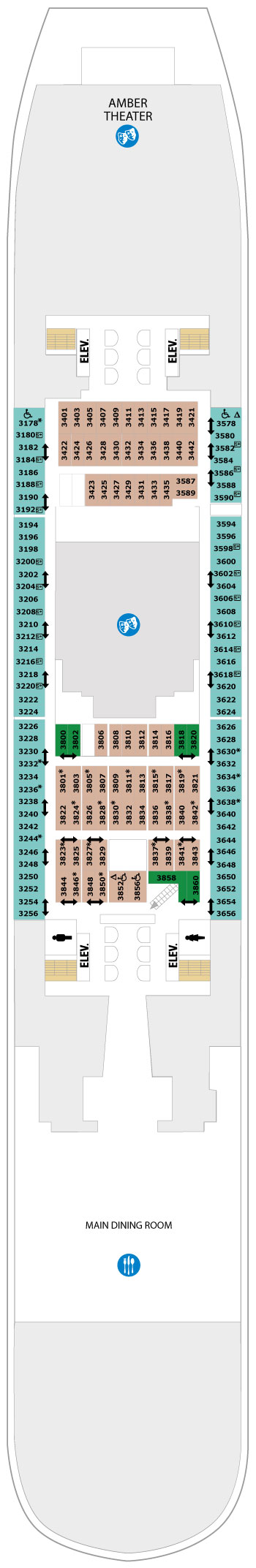Allure of the Seas Deck 3 deck plan