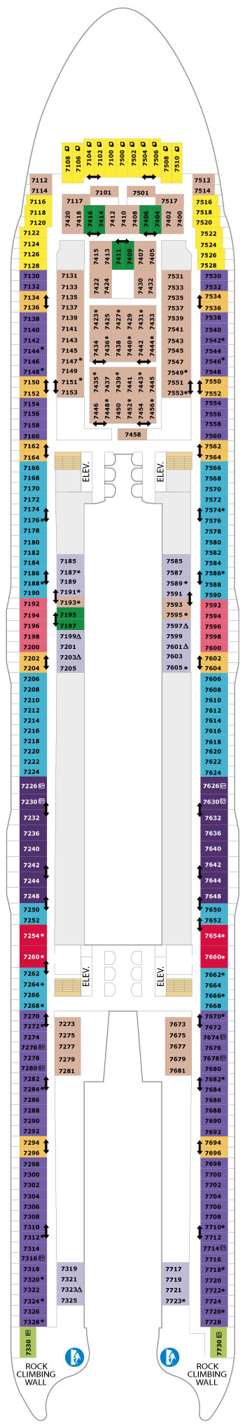 Allure of the Seas Deck 7 deck plan