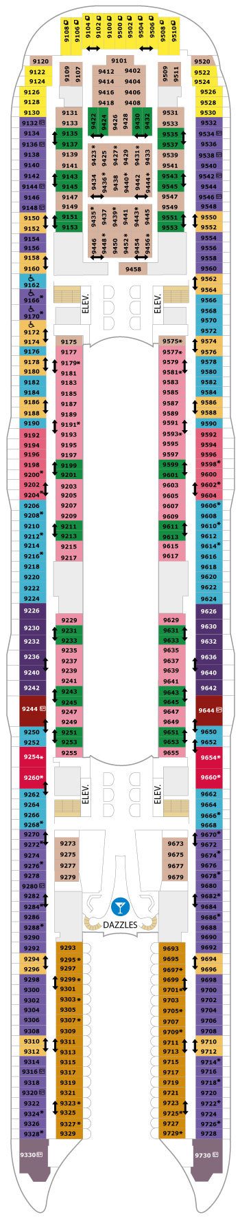 Allure of the Seas Deck 9 deck plan