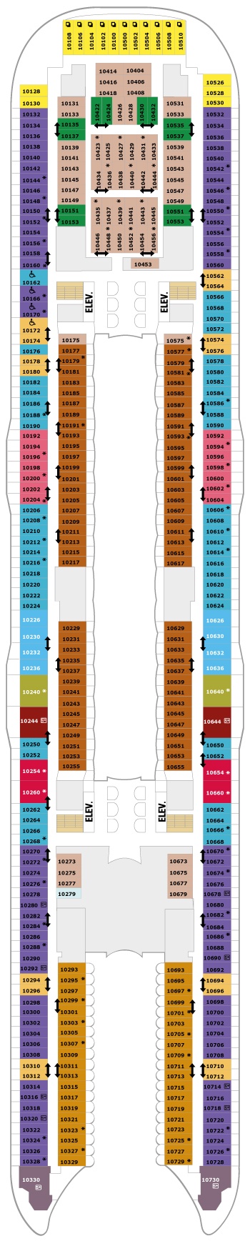 Allure of the Seas Deck 10 deck plan