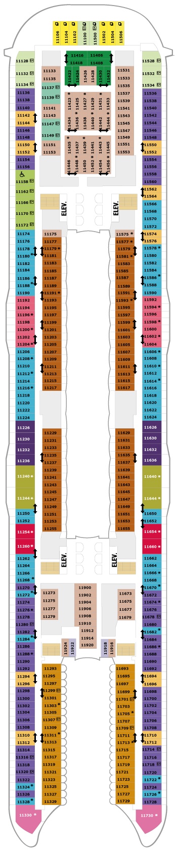 Allure of the Seas Deck 11 deck plan