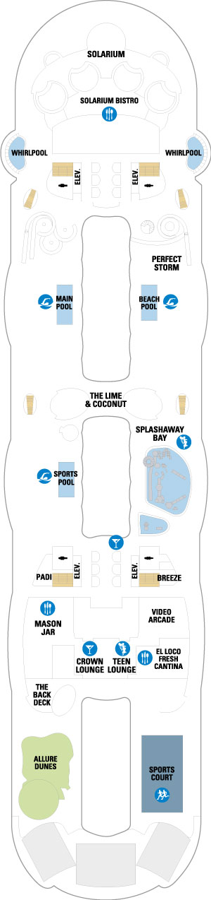 Allure of the Seas Deck 15 deck plan