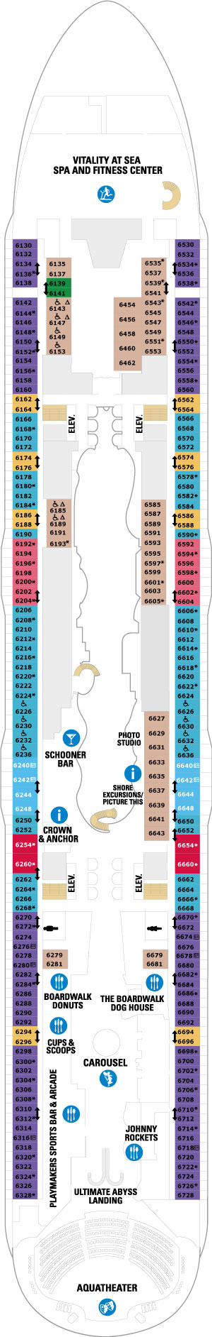 Allure of the Seas Deck 6 deck plan