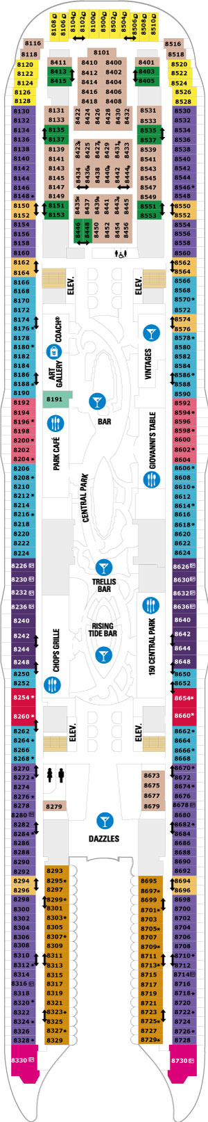 Allure of the Seas Deck 8 deck plan