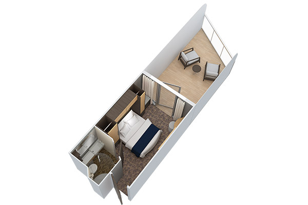 Ocean View Stateroom with Balcony (Obstructed View)