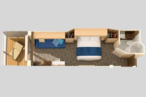 Studio Ocean View Stateroom with Balcony