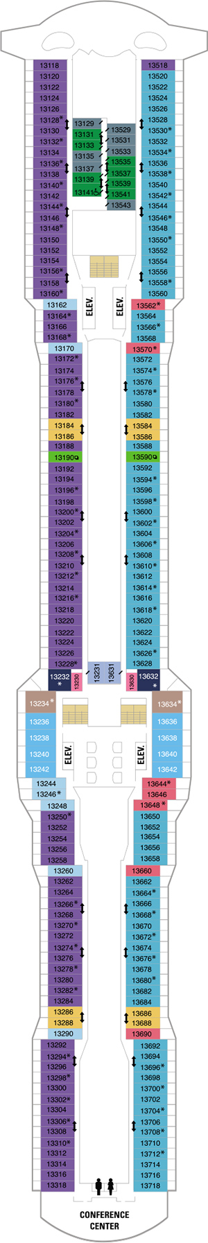Anthem of the Seas Deck 13 deck plan