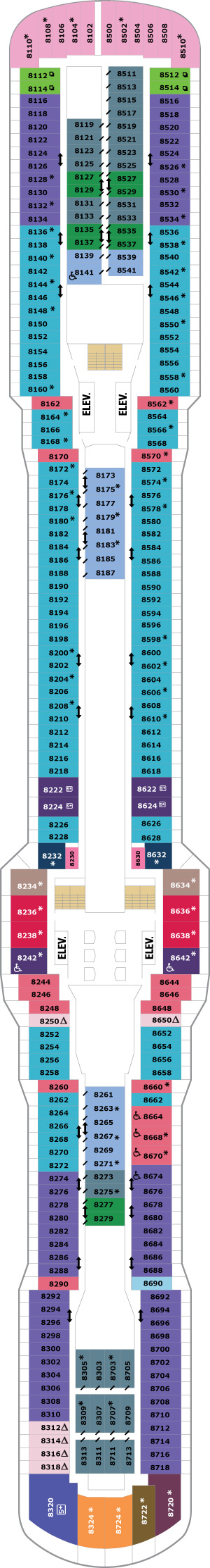 Anthem of the Seas Deck 8 deck plan