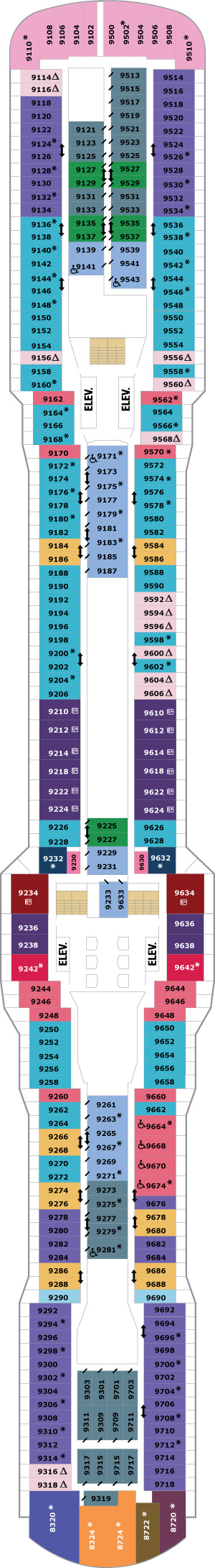 Anthem of the Seas Deck 9 deck plan