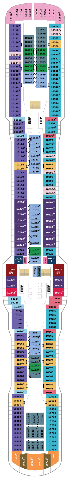 Anthem of the Seas Deck 10 deck plan