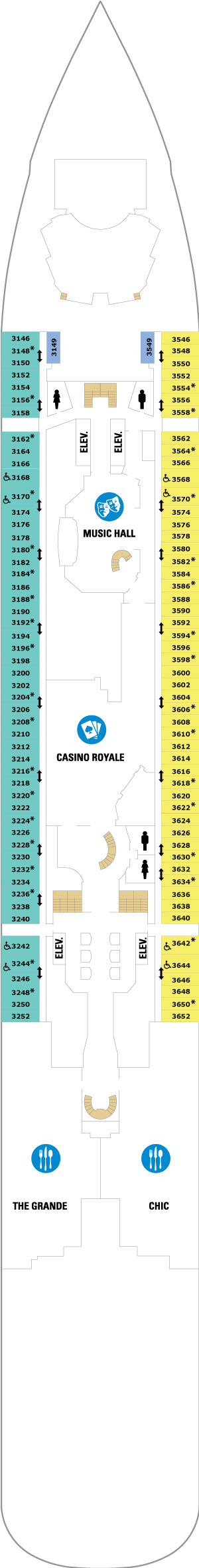 Anthem of the Seas Deck 3 deck plan