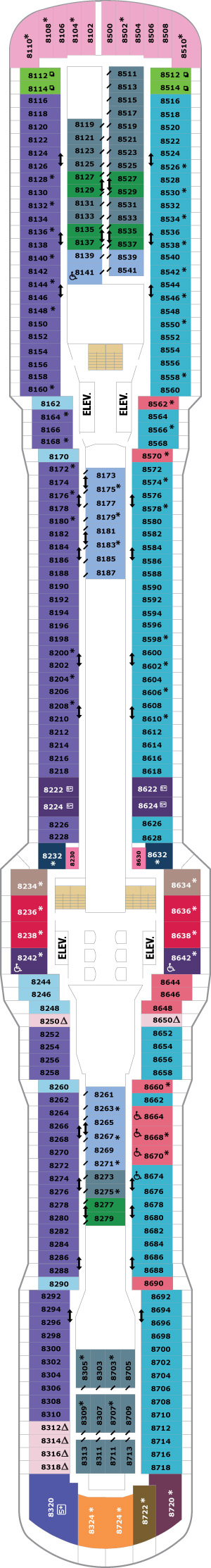 Anthem of the Seas Deck 8 deck plan