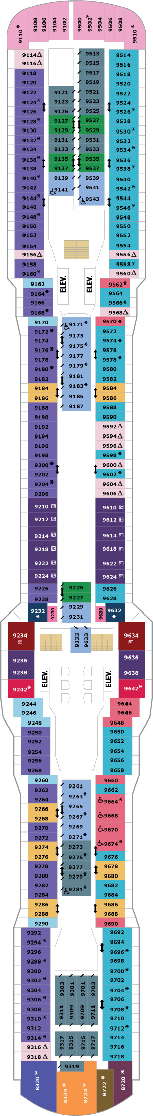 Anthem of the Seas Deck 9 deck plan