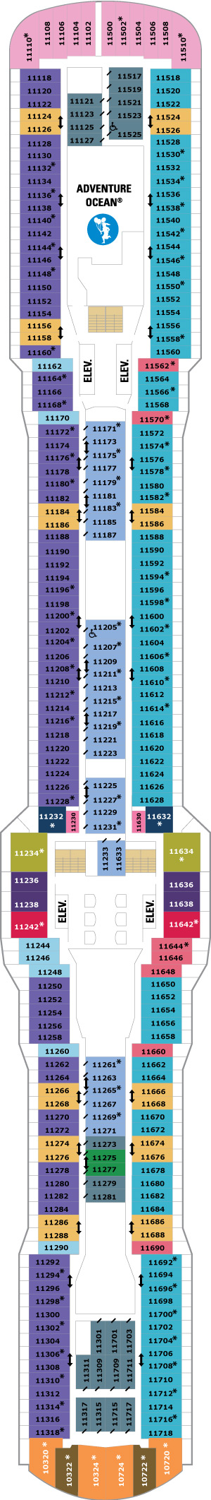 Anthem of the Seas Deck 11 deck plan
