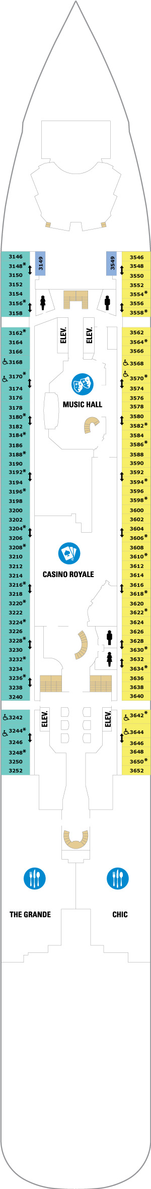 Anthem of the Seas Deck 3 deck plan