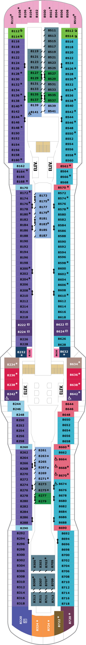Anthem of the Seas Deck 8 deck plan