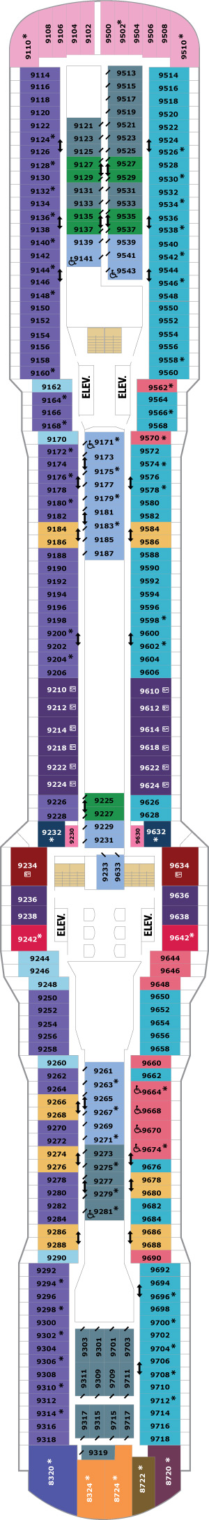 Anthem of the Seas Deck 9 deck plan