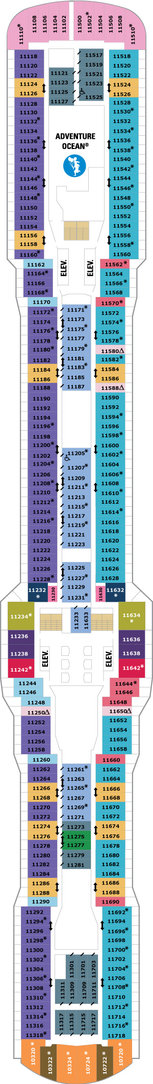Anthem of the Seas Deck 11 deck plan
