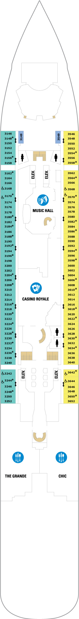 Anthem of the Seas Deck 3 deck plan