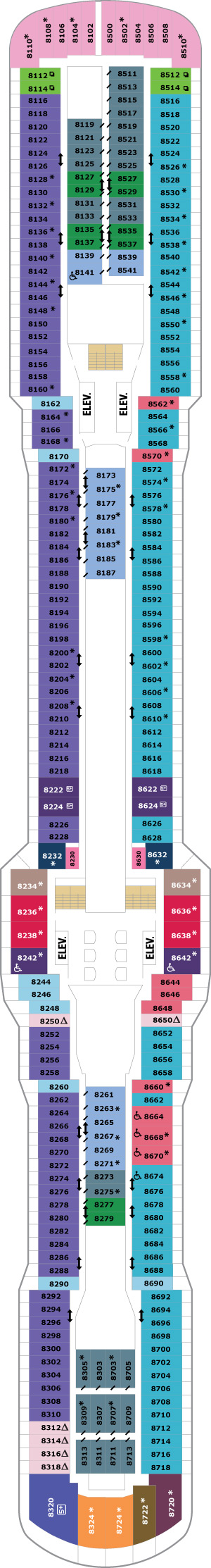 Anthem of the Seas Deck 8 deck plan