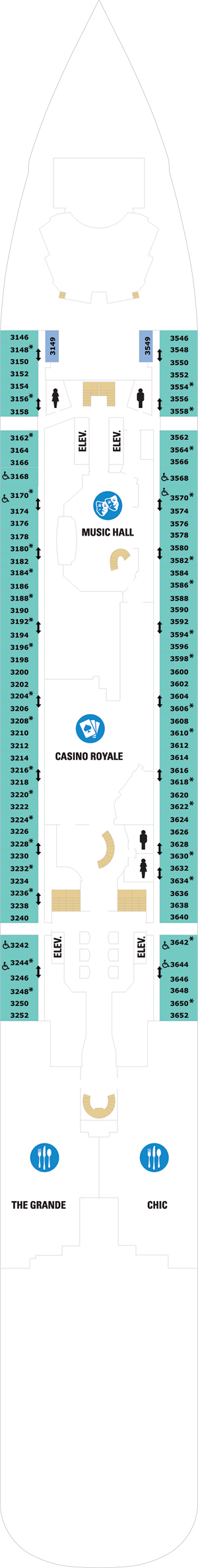 Anthem of the Seas Deck 3 deck plan