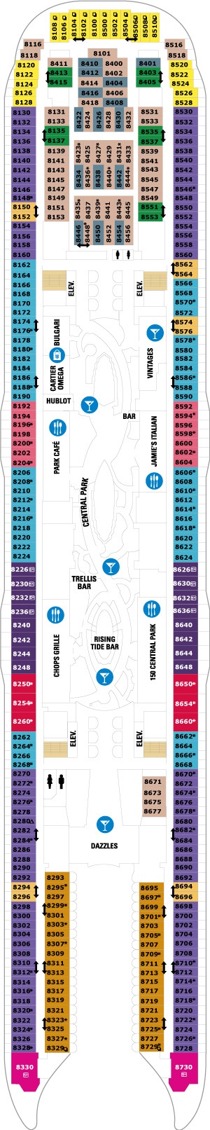 Harmony of the Seas Deck 8 deck plan