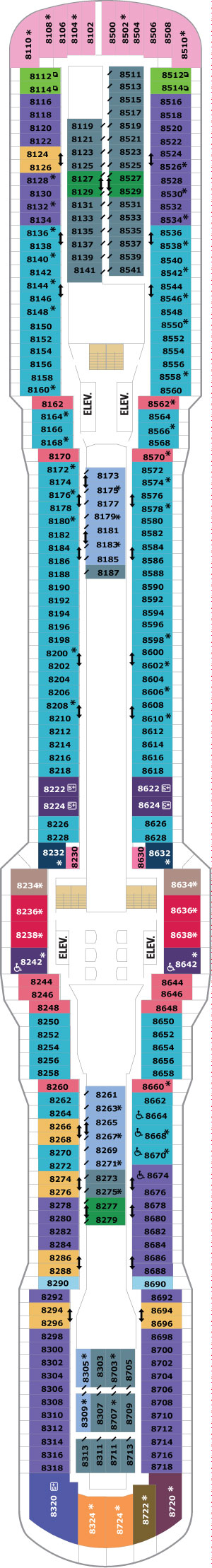 Ovation of the Seas Deck 8 deck plan