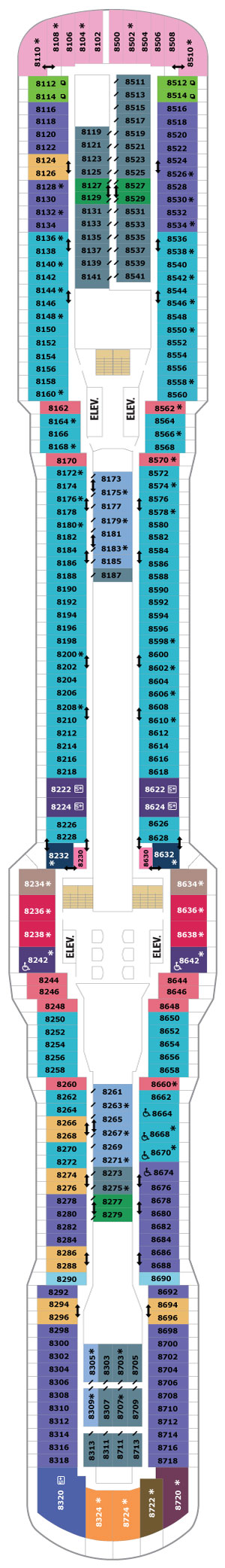 Ovation of the Seas Deck 8 deck plan