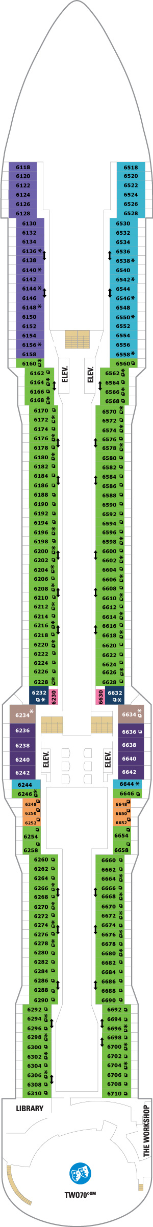 Ovation of the Seas Deck 6 deck plan