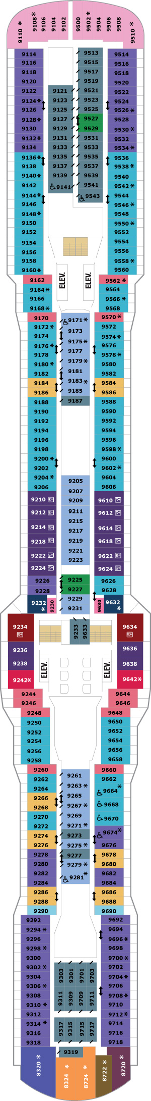 Ovation of the Seas Deck 9 deck plan