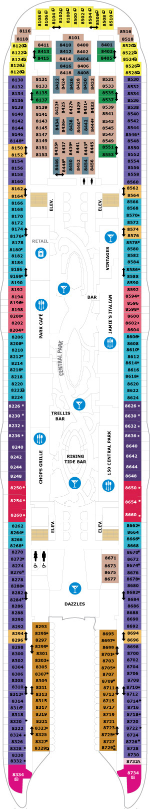 Symphony of the Seas Deck 8 deck plan