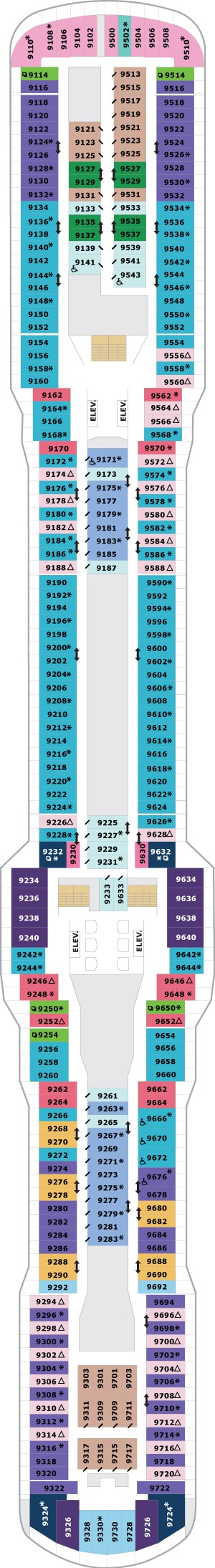 Spectrum of the Seas Deck 9 deck plan