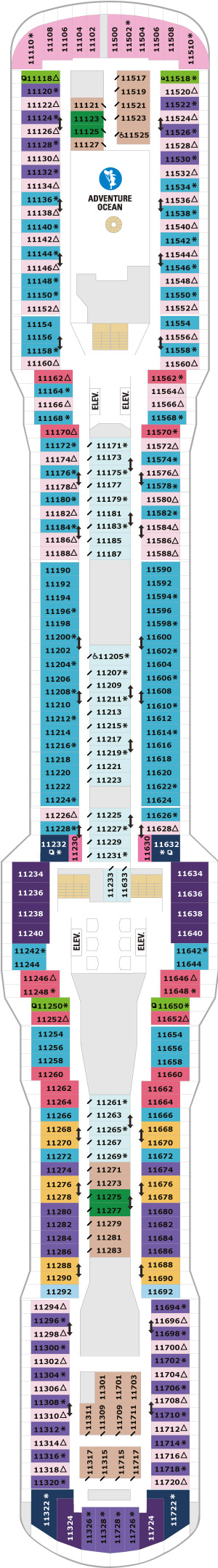Spectrum of the Seas Deck 11 deck plan